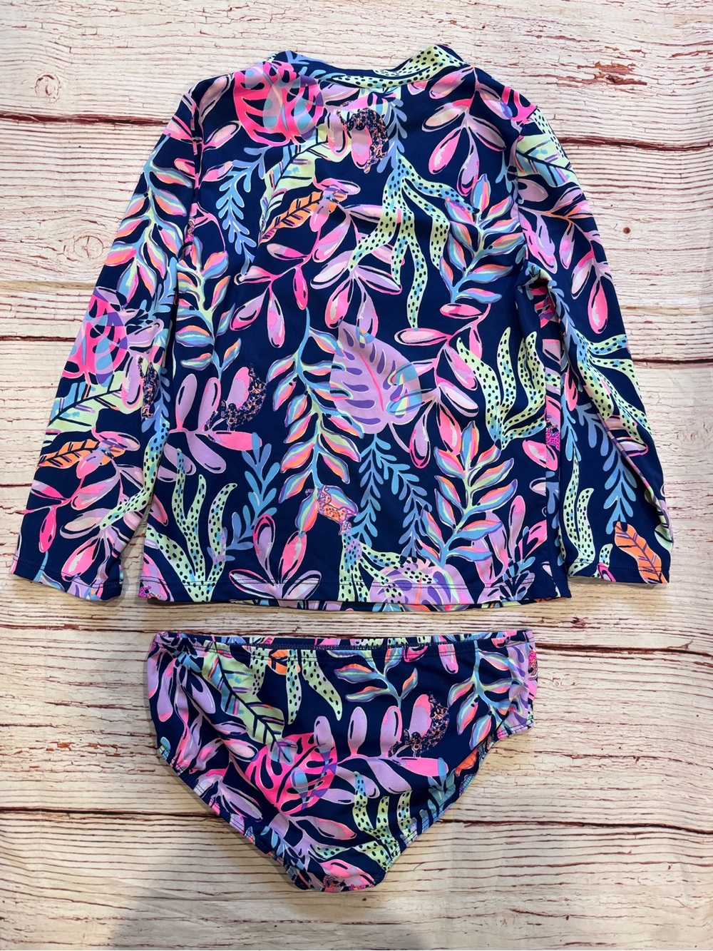 Lilly Pulitzer Bobby Rashguard Set in Oyster Bay Navy You've Been Spotted Sz 12 - Picture 5 of 8
